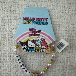 Hello Kitty and Friends Keroppi Kids Beaded Bracelet - Pink, Green, White